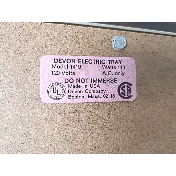 VTG Devon Electric Hot Tray Warming Plate (16"x9") USA 1418 Avocado W/box MCM - Picture 4 of 6